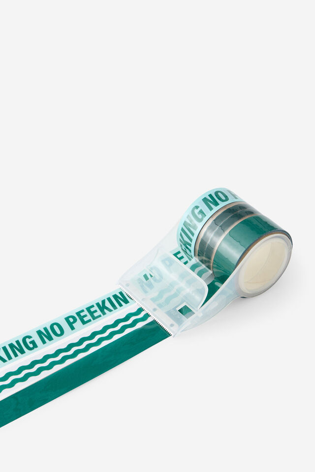 5M 3Pc Tape Set & Cutter, NO PEEKING EMERALD
