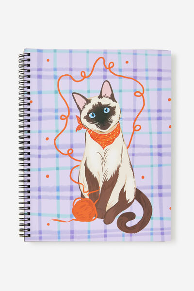 A4 Spiralbound Subject Notebook, ORCHID CAT