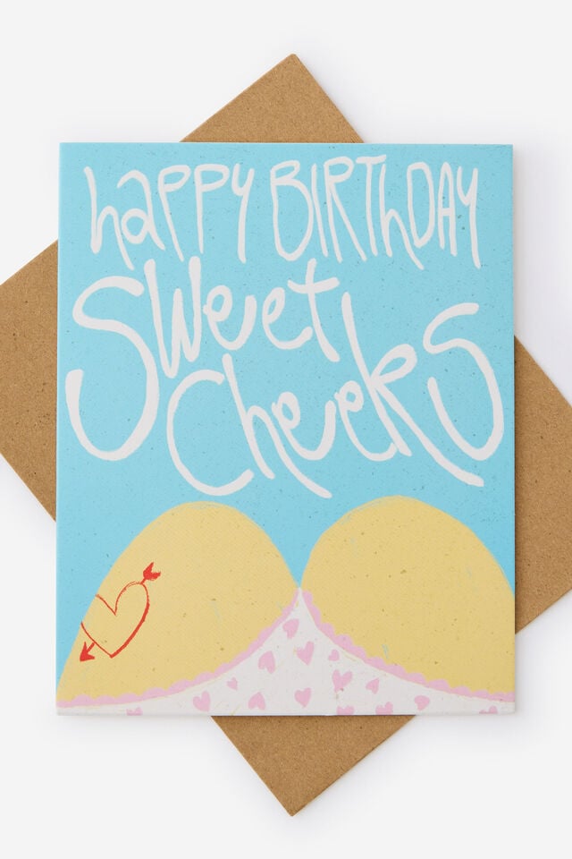 Funny Birthday Card 2.0, SWEET CHEEKS