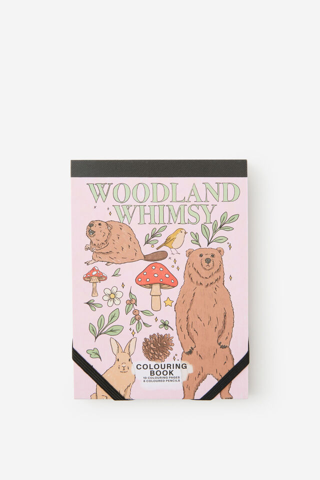 Mini Colouring Pad, WOODLAND WHIMSY