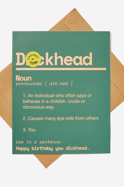 Funny Birthday Card, BASIL ORANGE DICKHEAD!