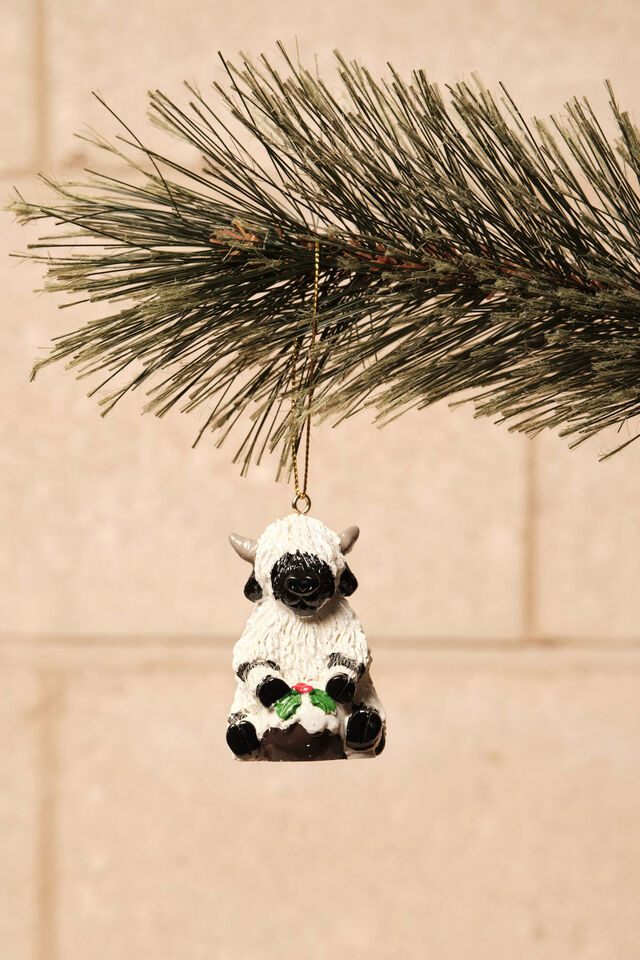 Resin Christmas Ornament, ERNEST THE SHAGGY SHEEP