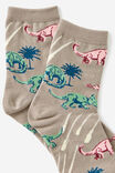 Mid Crew Socks, GREY DINO - example image 3