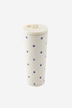 Hidden Straw Metal Smoothie Cup, BLUEBERRY POLKA - alternate image 2