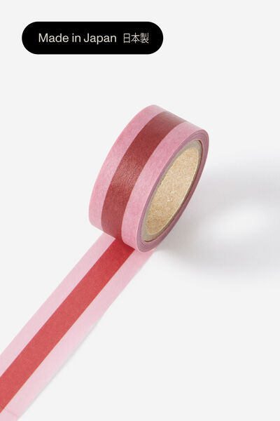 Washi Tape 15Mm, STRAWBERRY RED STRIPE