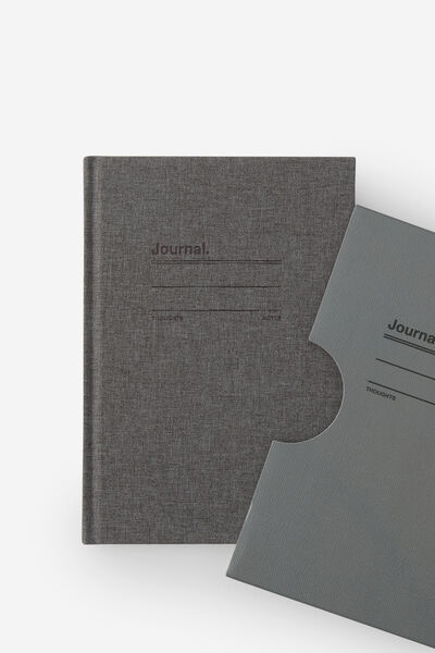 Loft A5 Plain Notebook, Black Lines