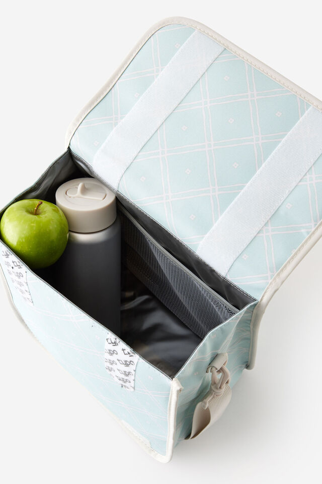 Personalised Mode Lunch Bag, MINTY GRID