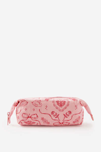 Compact Canvas Pencil Case, VINTAGE LACE