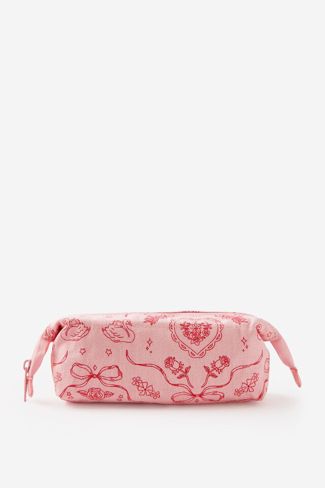 Compact Canvas Pencil Case, VINTAGE LACE