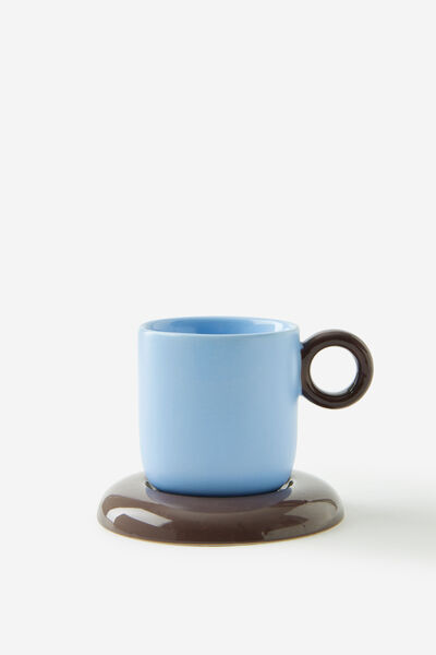 Bulbous Fashion Mug, ESPRESSO / BLUE SKIES