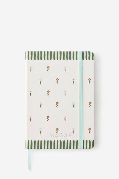 Personalised B6 Hard Cover Lined Notebook, ECRU DITSY FLORAL