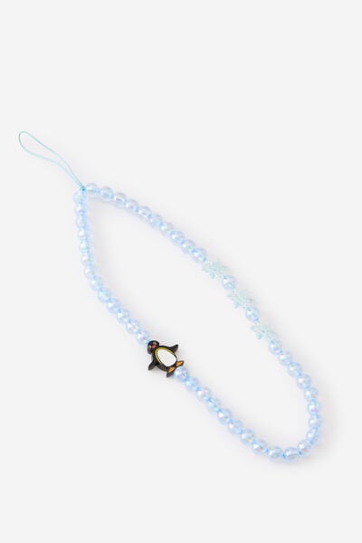 Collab Carried Away Phone Charm Strap, LCN MAT PINGU / IRIDESCENT