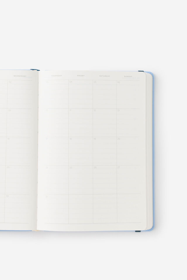 Personalised 26/27 A5 Daily Hard Diary, BLUE SKIES