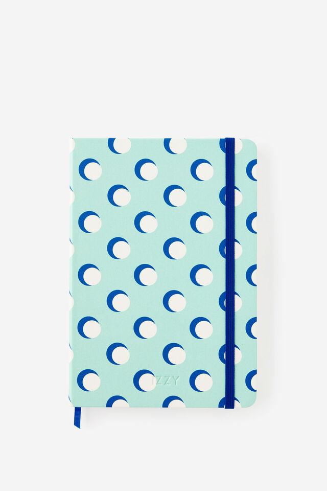 Personalised A5 Hard Lined Notetaker Notebook, JELLY MINT POLKA