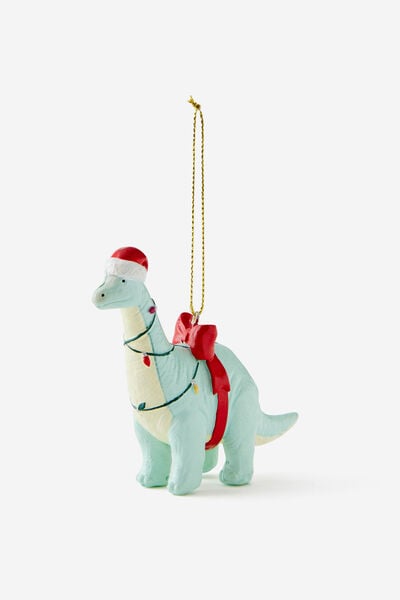 Resin Christmas Ornament, DINOSAUR PRESENT
