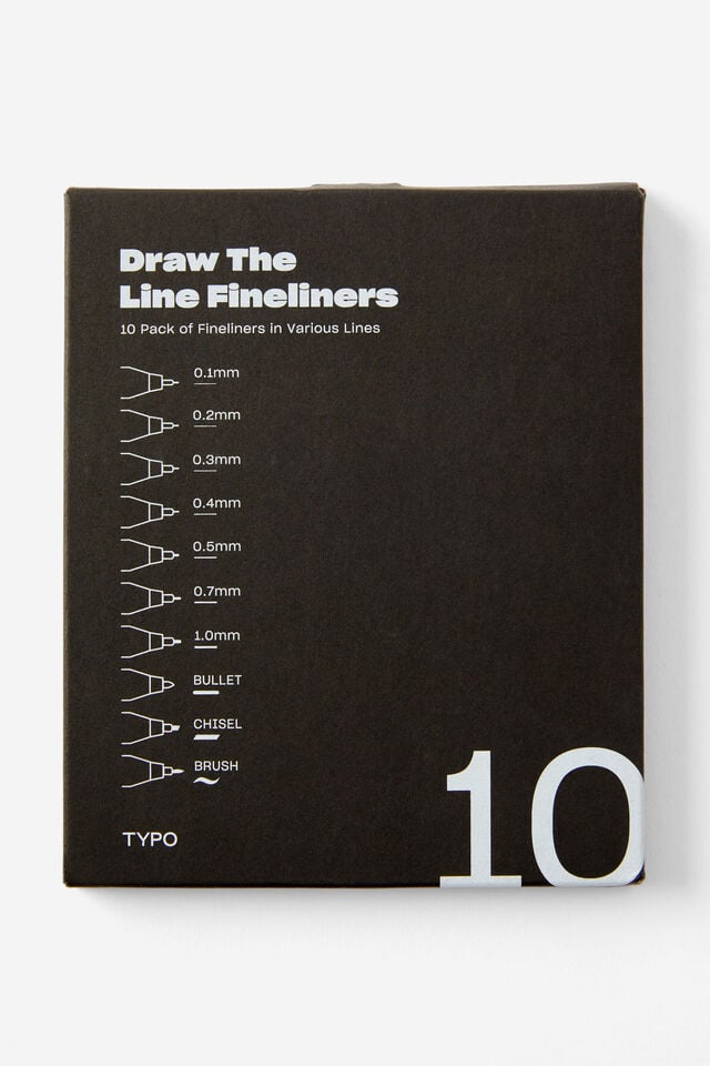 Draw The Line Fineliner 10Pk, MULTI