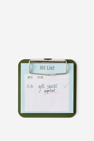 Memo Clip Board, OLIVE MOSS