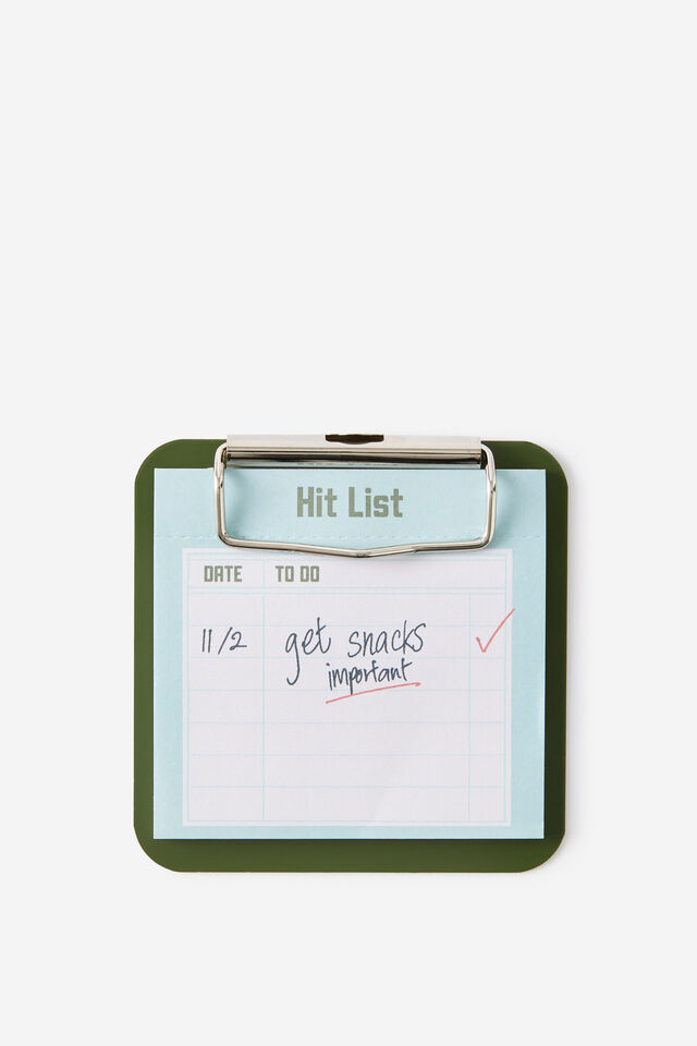 Memo Clip Board, OLIVE MOSS