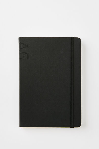 A5 Hard Cover Lined Notebook, BLACK