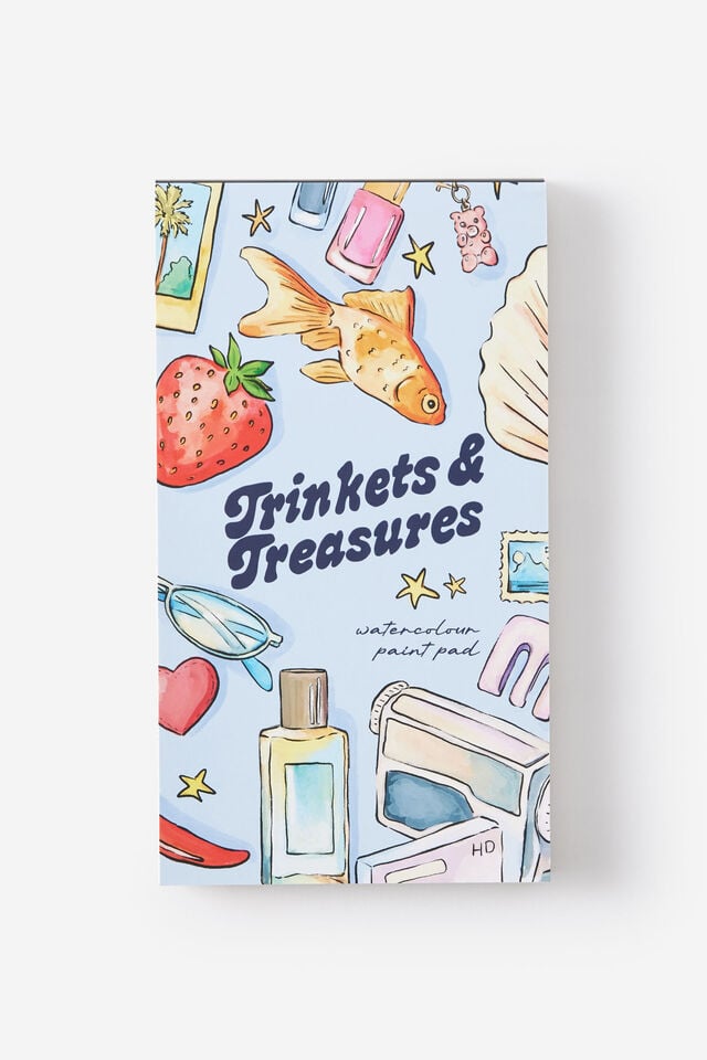 Watercolour Postcard Pad, TRINKETS AND TREASURES