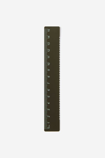 Metal Ruler 15Cm Wiggle, OLIVE MINTY