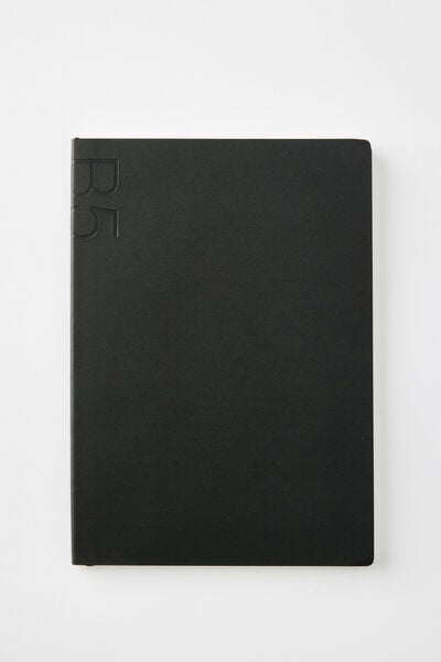 B5 Soft Cover Plain Notebook, BLACK