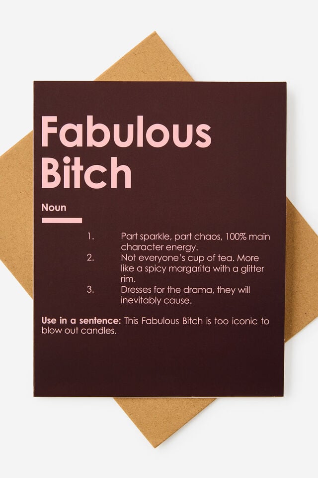Funny Birthday Card 2.0, FABULOUS B*TCH!