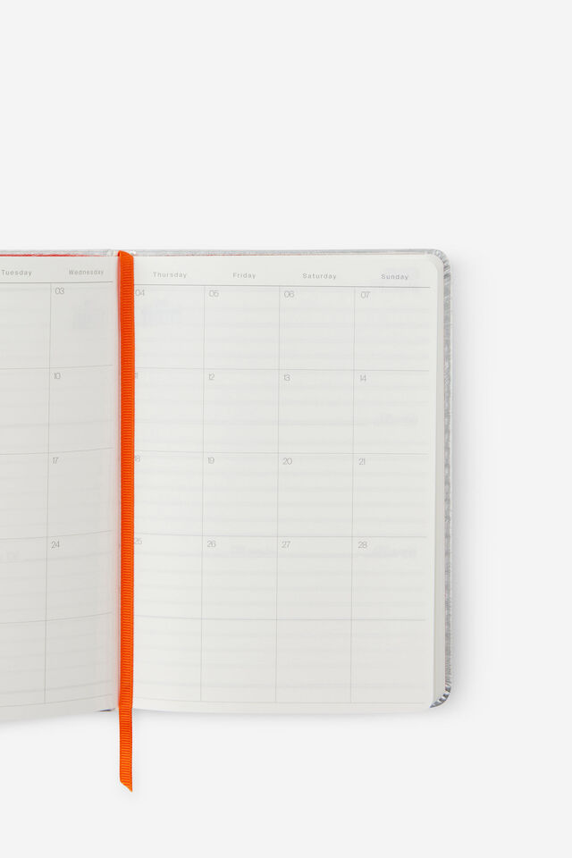 2027 B6 Weekly On Schedule Diary, CHROME LAVA RED