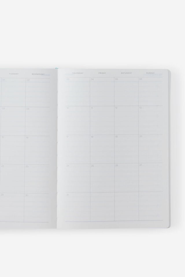 26/27 A5 Daily Soft Diary, GREEN & LIME PIN STRIPE