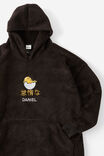 Personalised Collab Oversized Hoodie Adult, LCN SAN GUDETAMA EGG BLACK - alternate image 2