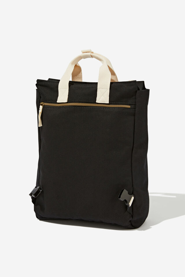 Got Your Back Tote Backpack, BLACK/ECRU