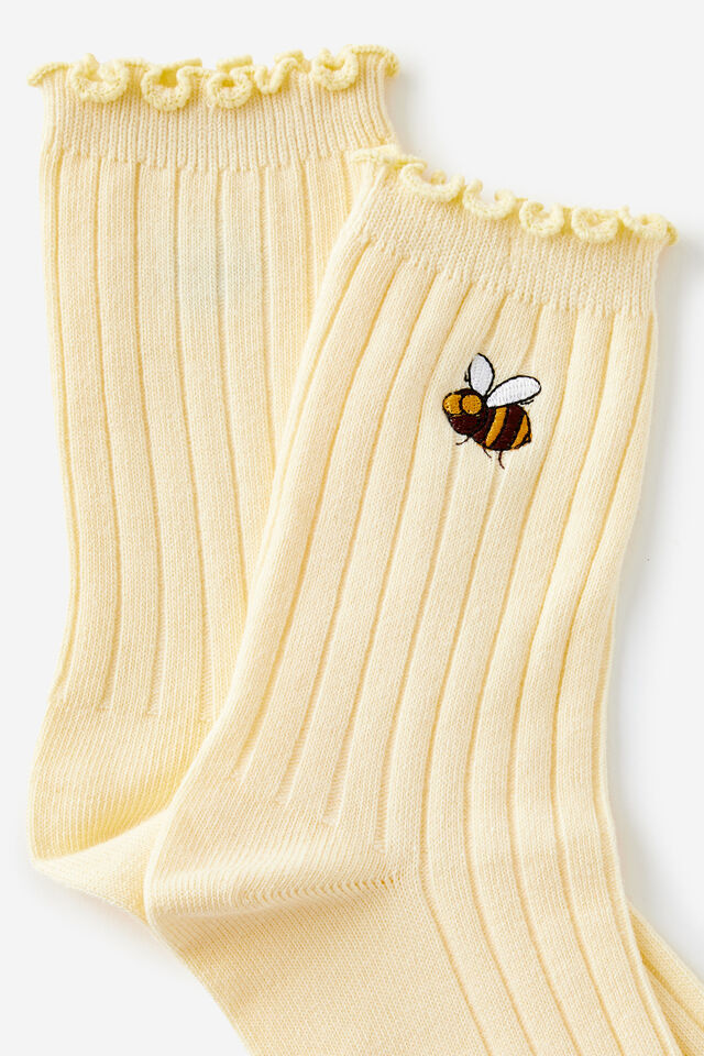 Mid Crew Socks, BUZZING BEE