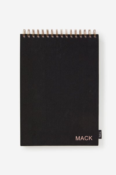 Personalised A4 Spiral Sketch Book, BLACK