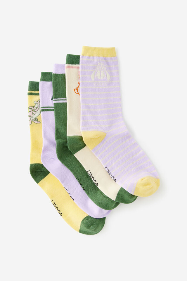 Box Of Socks, LCN DIS WINNIE THE POOH BRIGHTS (S/M)
