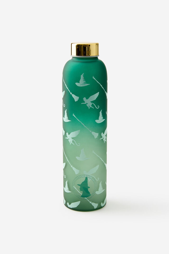 Collab Glass Drink Bottle 750Ml, LCN UNI WICKED ELPHABA GREEN