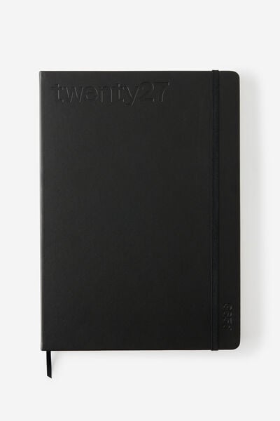 2027 A4 Daily On Schedule Diary, BLACK