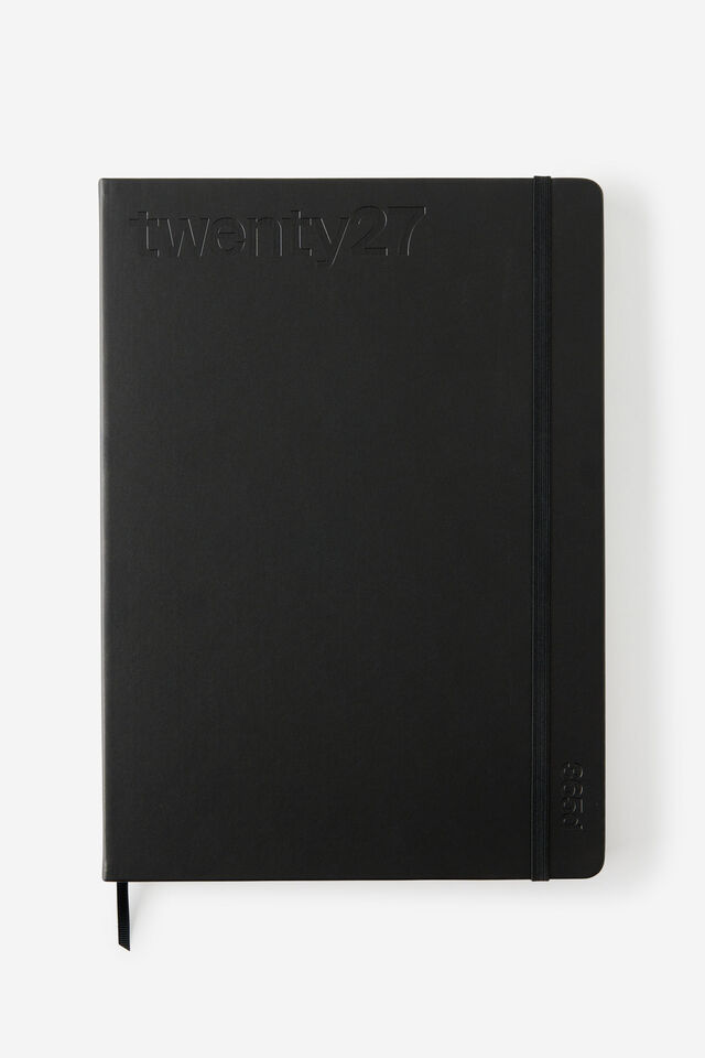 2027 A4 Daily On Schedule Diary, BLACK