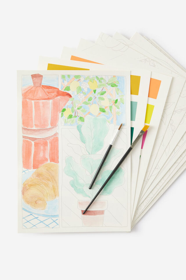 B5 Watercolouring Kit, GARDEN COTTAGE