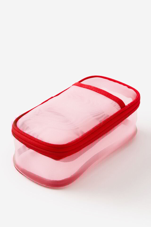 Everyday Mesh Pencil Case, STRAWBERRY MILK/SWEET RED