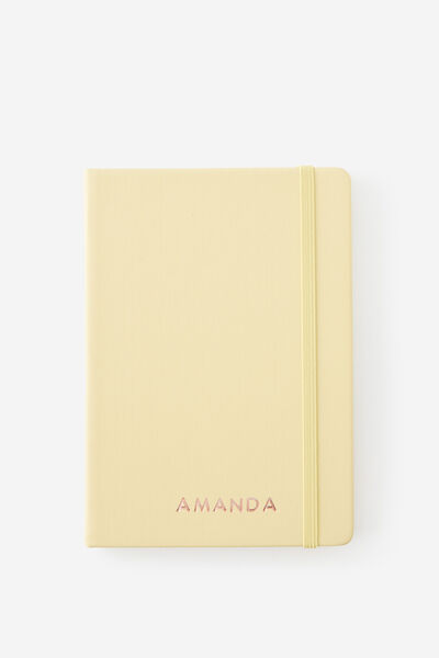 Personalised Metro B6 Hard Lined Notebook, Limoncello