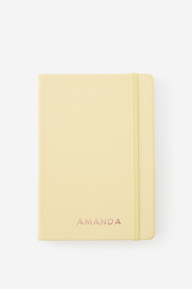 Personalised Metro B6 Hard Lined Notebook, Limoncello