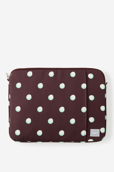 Mode 16 Inch Laptop Case, ESPRESSO POLKA SPACED