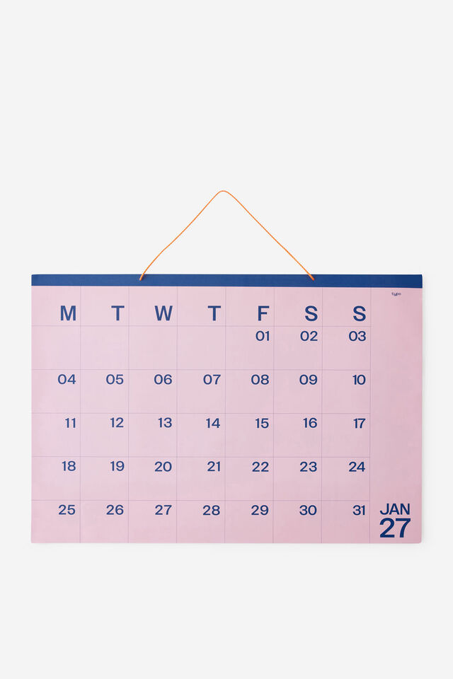 2027 A1 Monthly Calendar, COLOUR BLOCK