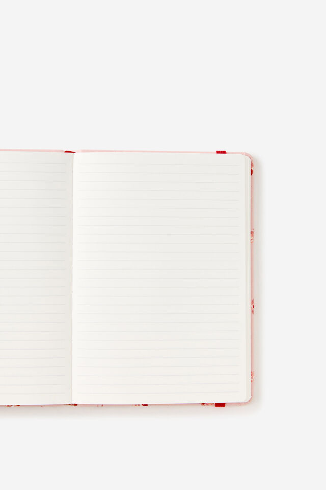 Metro B6 Hard Lined Notebook, Ditsy Pansy Pink Clay