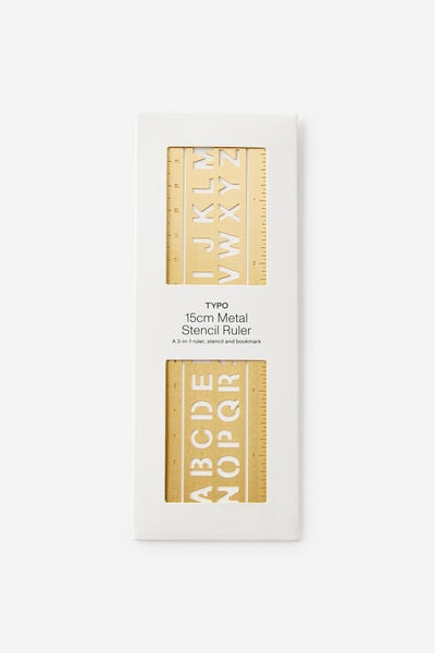 15Cm Metal Stencil Ruler, ALPHABET