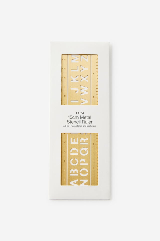 15Cm Metal Stencil Ruler, ALPHABET