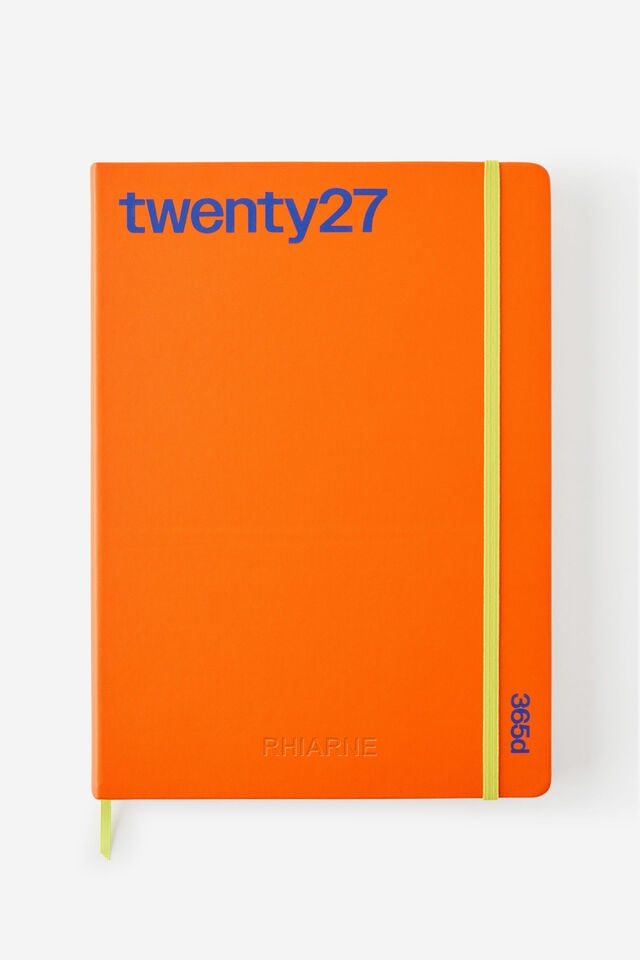 Personalised 2027 A4 Daily On Schedule Diary, LAVA RED/WASABI