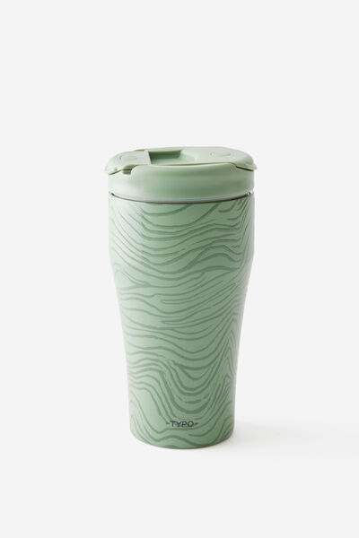 Loft Smoothie Cup 700Ml, WAVE TEXTURE/TYPO GREEN