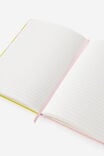 A5 Hard Lined Notetaker Notebook, STRAWBERRY MILK SPLICE STRIPE - example image 3