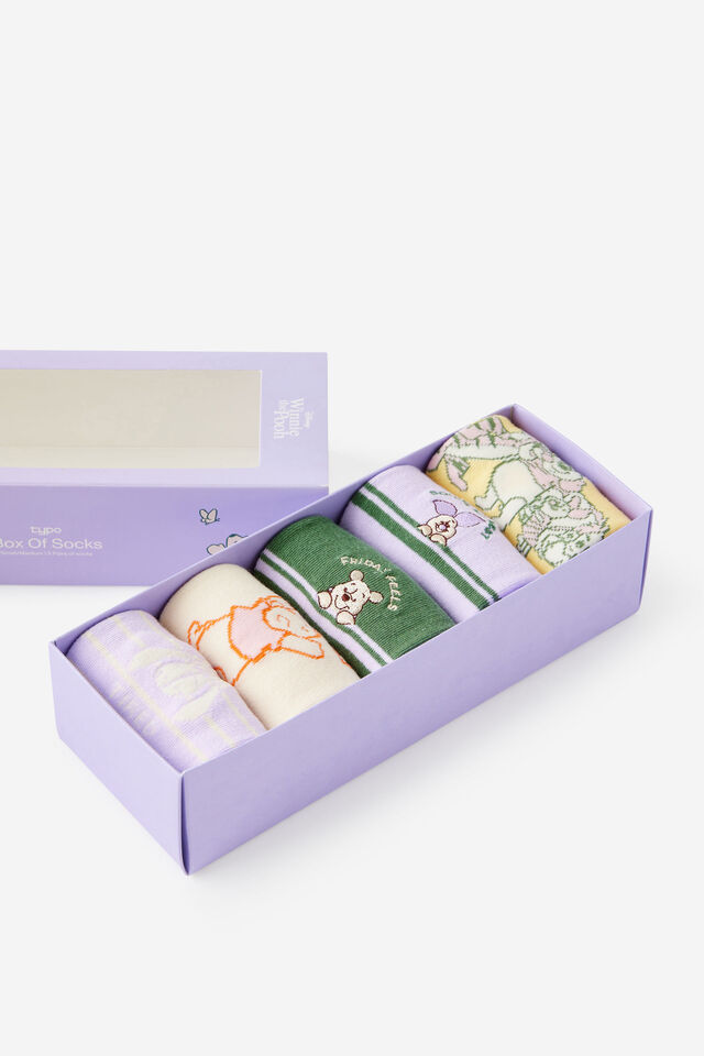 Box Of Socks, LCN DIS WINNIE THE POOH BRIGHTS (S/M)